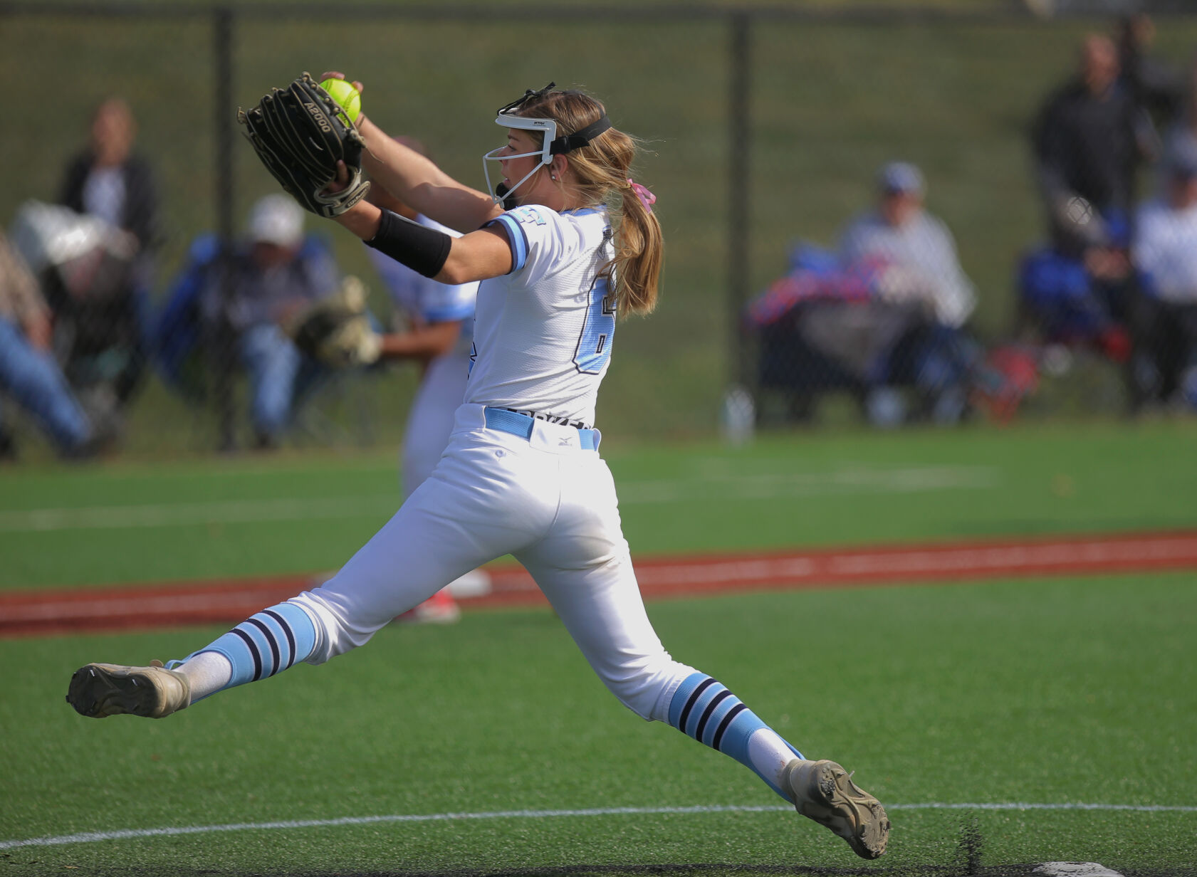 Tolton senior Paige Bedsworth throws a pitch
